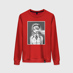 Свитшот хлопковый женский Ахегао ahegao, цвет: красный