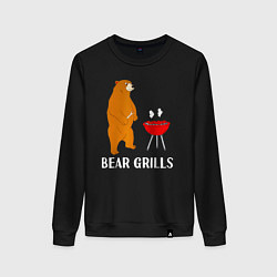 Свитшот хлопковый женский Bear Grills Беар Гриллс, цвет: черный