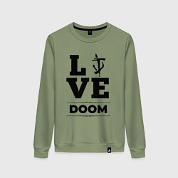 Свитшот хлопковый женский Doom Love Classic, цвет: авокадо