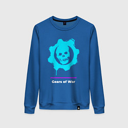 Свитшот хлопковый женский Gears of War в неоновых цветах, цвет: синий