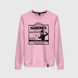 Свитшот хлопковый женский Live at the Palladium, NY - Ramones, цвет: светло-розовый