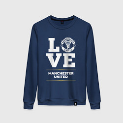 Свитшот хлопковый женский Manchester United Love Classic, цвет: тёмно-синий