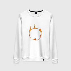 Свитшот хлопковый женский Dark Souls Знак тьмы, цвет: белый