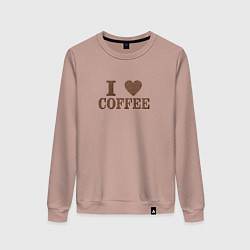Свитшот хлопковый женский I love coffee!, цвет: пыльно-розовый