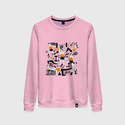 Свитшот хлопковый женский ENERGY EXERCISE TRAINER, цвет: светло-розовый