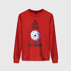 Женский свитшот Keep calm and eat ponchik