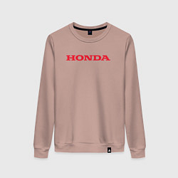 Свитшот хлопковый женский HONDA ХОНДА LOGO спина, цвет: пыльно-розовый