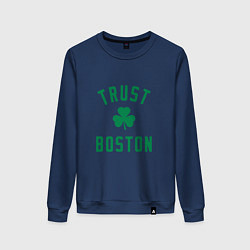 Свитшот хлопковый женский Trust Boston, цвет: тёмно-синий