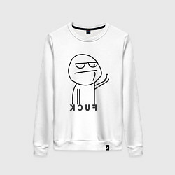 Свитшот хлопковый женский Гуляй отседа, цвет: белый