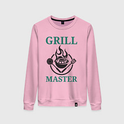 Свитшот хлопковый женский Гриль мастер текст Grill master, цвет: светло-розовый