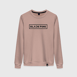 Свитшот хлопковый женский BLACKPINK LOGO, цвет: пыльно-розовый