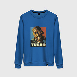 Свитшот хлопковый женский Tupac - All Eyez On me, цвет: синий