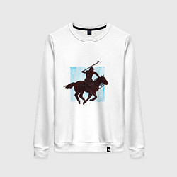 Свитшот хлопковый женский Конный Спорт Поло, цвет: белый