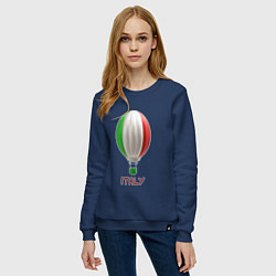 Свитшот хлопковый женский 3d aerostat Italy flag, цвет: тёмно-синий — фото 2
