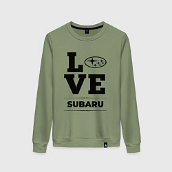 Свитшот хлопковый женский Subaru Love Classic, цвет: авокадо