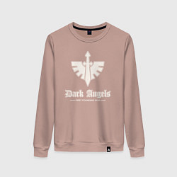 Свитшот хлопковый женский Темные ангелы лого винтаж, цвет: пыльно-розовый