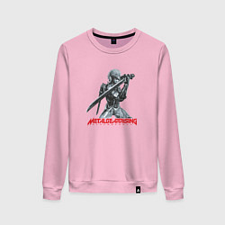 Свитшот хлопковый женский Райден из Metal Gear Rising с мечом, цвет: светло-розовый