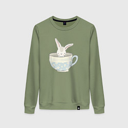 Женский свитшот Кролик в чашке