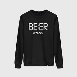 Свитшот хлопковый женский Beer oclock Пивной час, цвет: черный