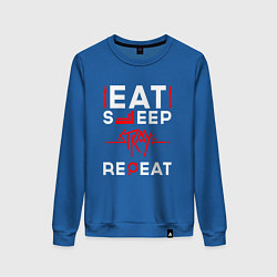 Женский свитшот Надпись Eat Sleep Stray Repeat