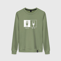 Свитшот хлопковый женский Пластик - Метал, цвет: авокадо