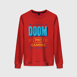 Свитшот хлопковый женский Игра Doom pro gaming, цвет: красный