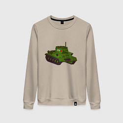 Свитшот хлопковый женский Самый обычный танк, цвет: миндальный