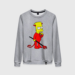 Свитшот хлопковый женский Bart Simpson - devil, цвет: меланж