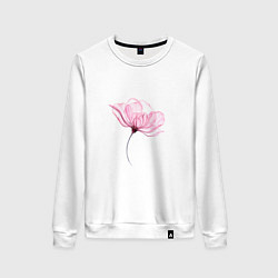 Свитшот хлопковый женский Цветок ласки и нежности, цвет: белый