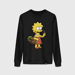 Женский свитшот Lisa Simpson с гусеницей на даче