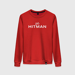 Свитшот хлопковый женский Hitman - лого, цвет: красный