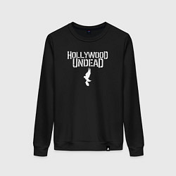 Свитшот хлопковый женский Hollywood Undead - logo, цвет: черный