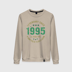 Свитшот хлопковый женский Легенда с 1995, цвет: миндальный