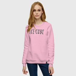 Свитшот хлопковый женский Ice Cube - logo, цвет: светло-розовый — фото 2