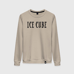 Свитшот хлопковый женский Ice Cube - logo, цвет: миндальный