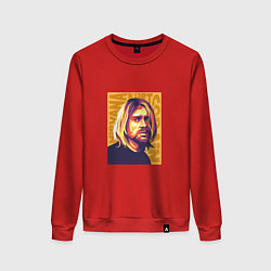Свитшот хлопковый женский Nirvana - Cobain, цвет: красный