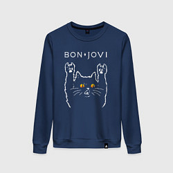Женский свитшот Bon Jovi rock cat