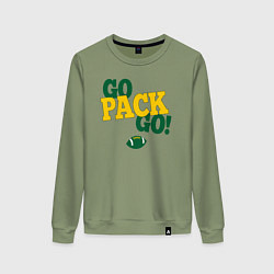 Свитшот хлопковый женский GO Pack GO! ВПЕРЕД! американский футбол, цвет: авокадо