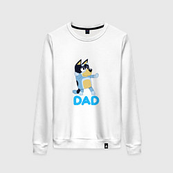 Свитшот хлопковый женский Doggy Dad, цвет: белый