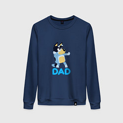 Свитшот хлопковый женский Doggy Dad, цвет: тёмно-синий