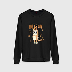 Свитшот хлопковый женский Doggy Mom, цвет: черный