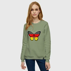 Свитшот хлопковый женский Бабочка - Германия, цвет: авокадо — фото 2