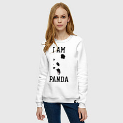 Свитшот хлопковый женский Я - панда, цвет: белый — фото 2