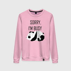 Свитшот хлопковый женский Извини я занят - панда, цвет: светло-розовый