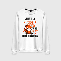 Женский свитшот Просто девочка которая любит красных панд