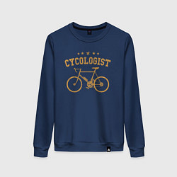 Свитшот хлопковый женский Велосипедист 5 звезд, цвет: тёмно-синий