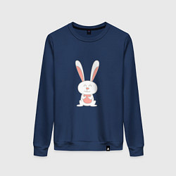 Свитшот хлопковый женский Smiling Rabbit, цвет: тёмно-синий