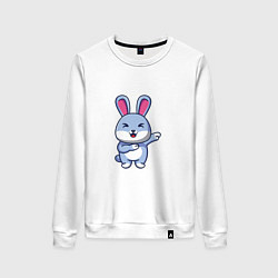 Свитшот хлопковый женский Bunny Dab, цвет: белый