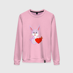 Женский свитшот Кролик с сердцем
