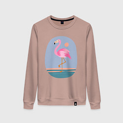Свитшот хлопковый женский Фламинго, цвет: пыльно-розовый